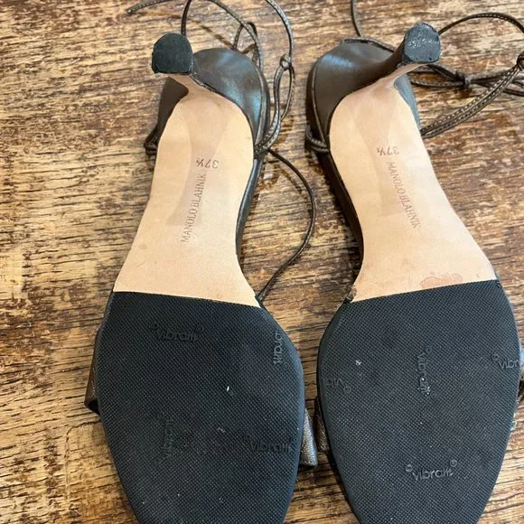 Manolo Blahnik jeweled ankle strap sandal size 37.5 - Picture 5 of 5